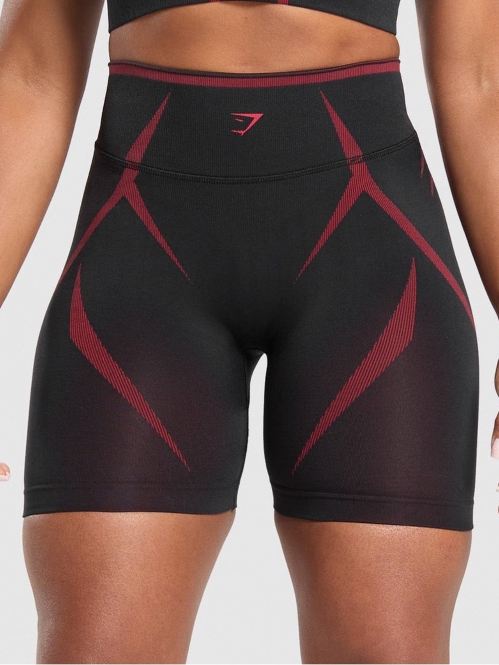 Gymshark Black/red carmine apex lift seamless shorts